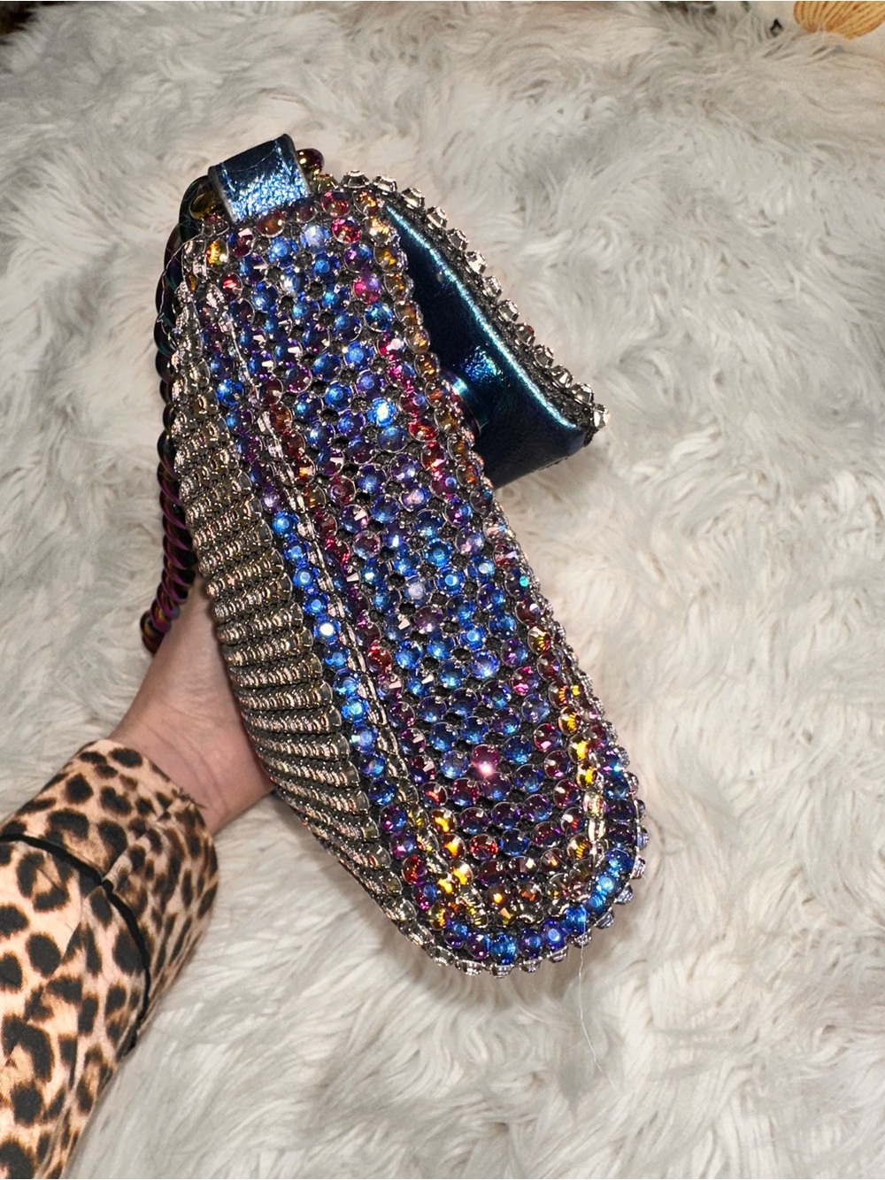 Kurt Geiger • Iridescent Glass Crystal Small Party Bag - Picture 6 of 17